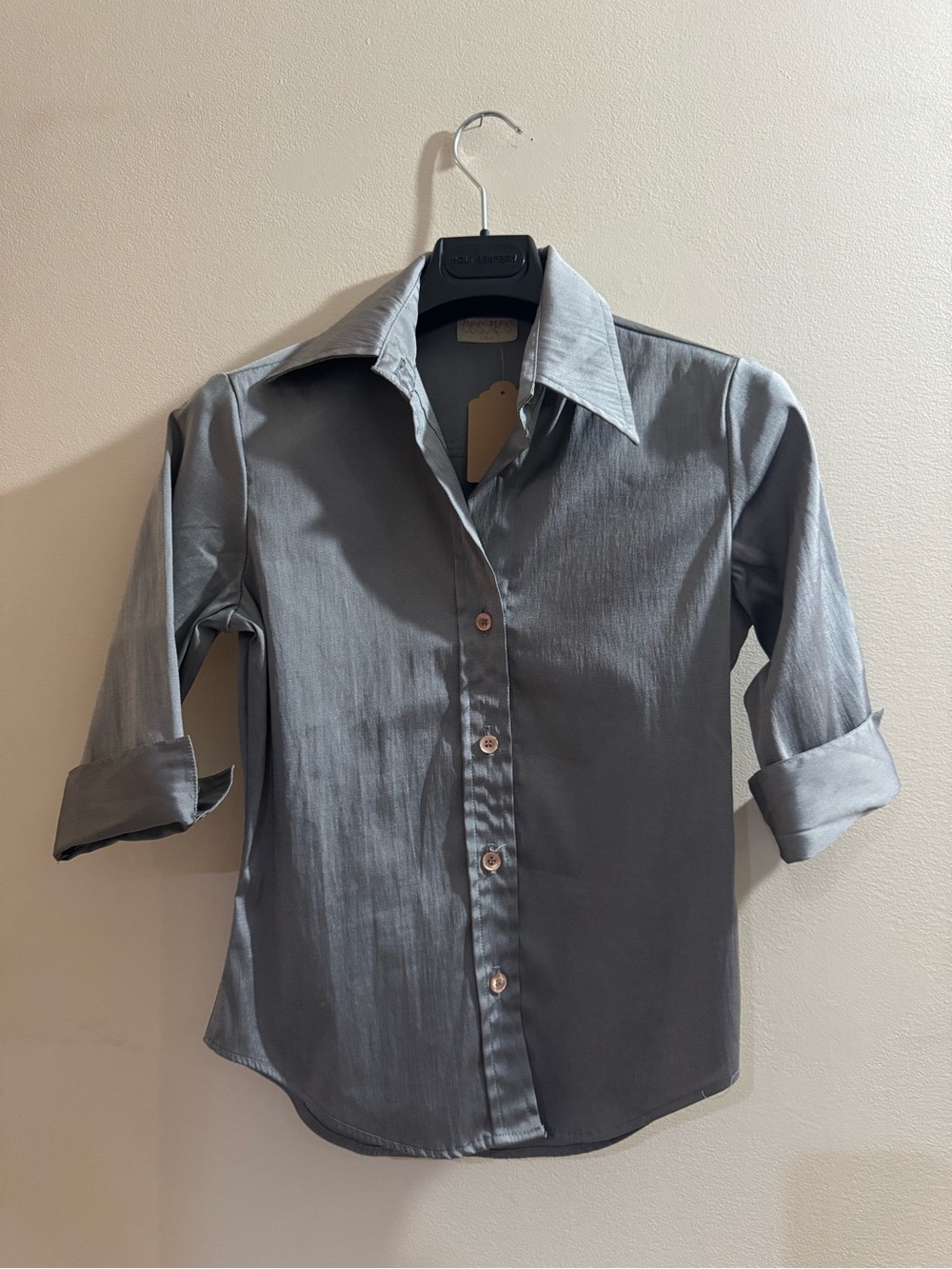 Silver Button-Up Shirt